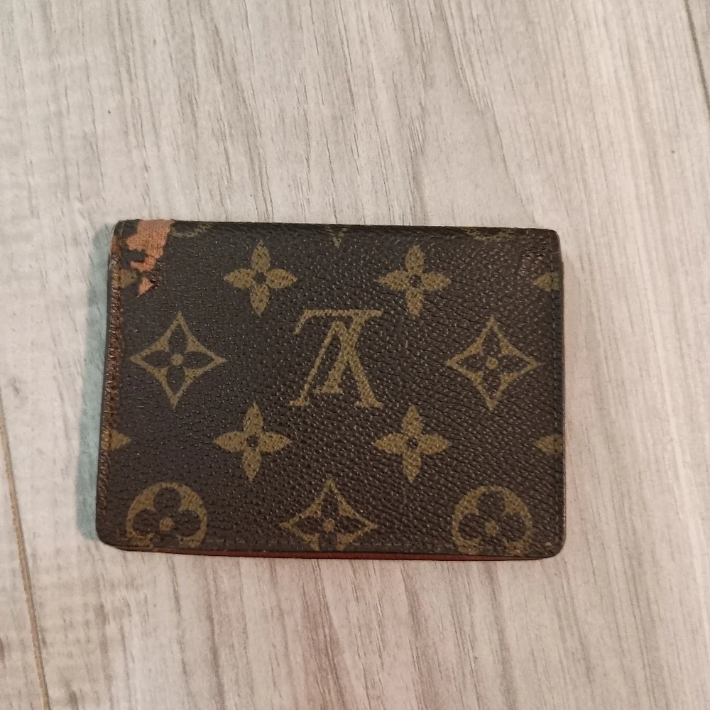 LOUIS VUITTON LV Monogram Canvas Leather Credit Business Card Wallet